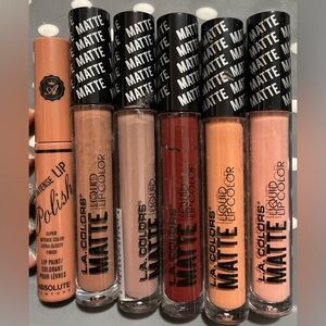 LA Colors Matte Liquid Lip Color (5 Colors) & Absolute Intense Lip Polish Nude